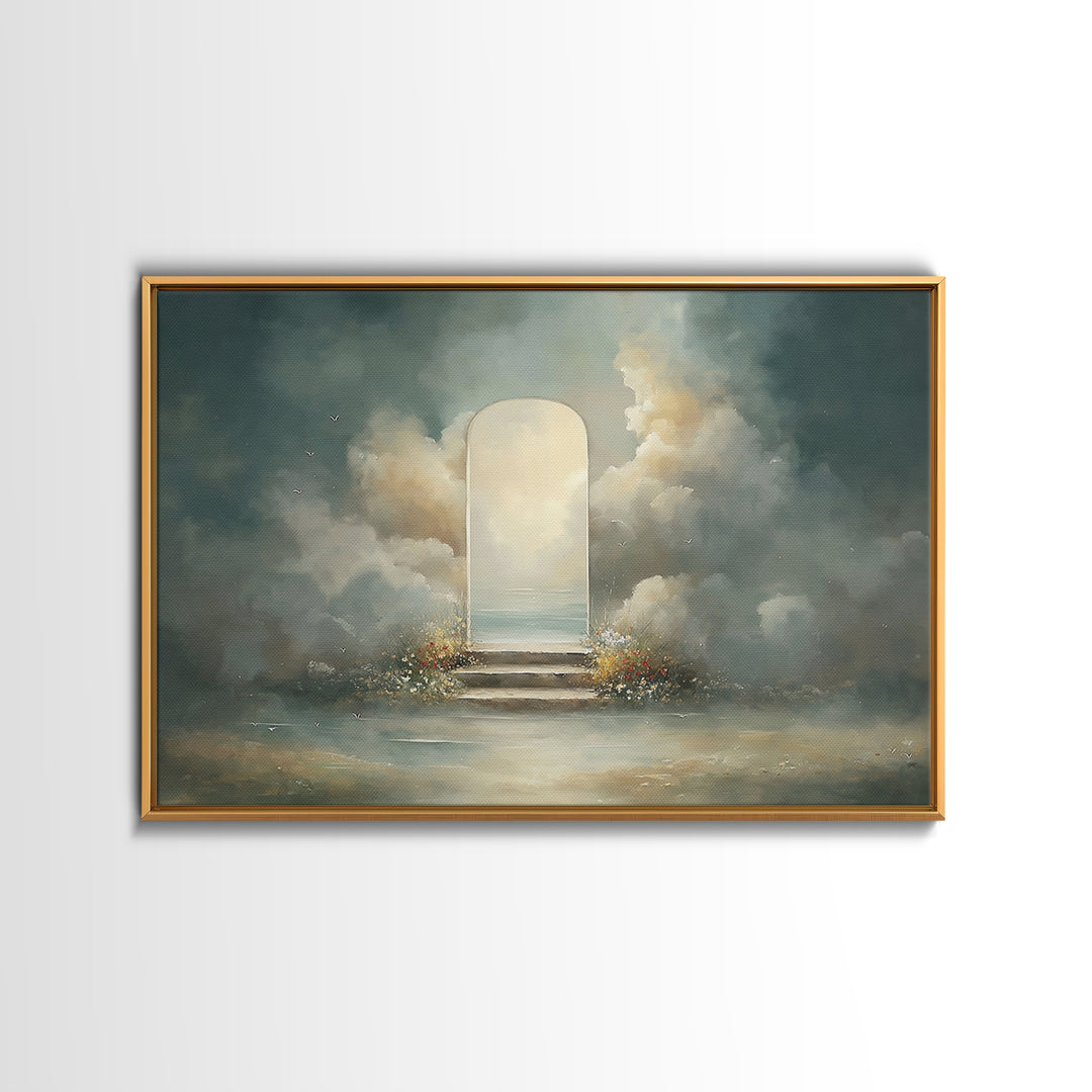 Heaven’s Open Door, Framed Canvas Print, Christian Art Canvas, Christian Wall Art, Unique Christian Art, Christian Art Prints, Christian Gi