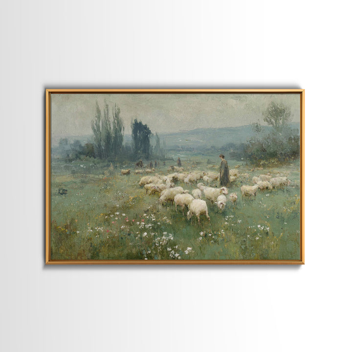 Leading Light Meadow, Framed Canvas Print, Jesus Painting, Christian Wall Art, Christian Art Canvas, Christian Art Print, Christian Gift Id