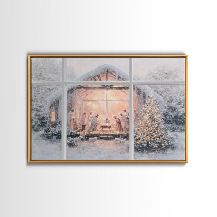 Star Of Bethlehem Peace | Framed Canvas Print | Christian Art Canvas | Christian Christmas Art | Jesus Painting | Christian Wall Art | Chri