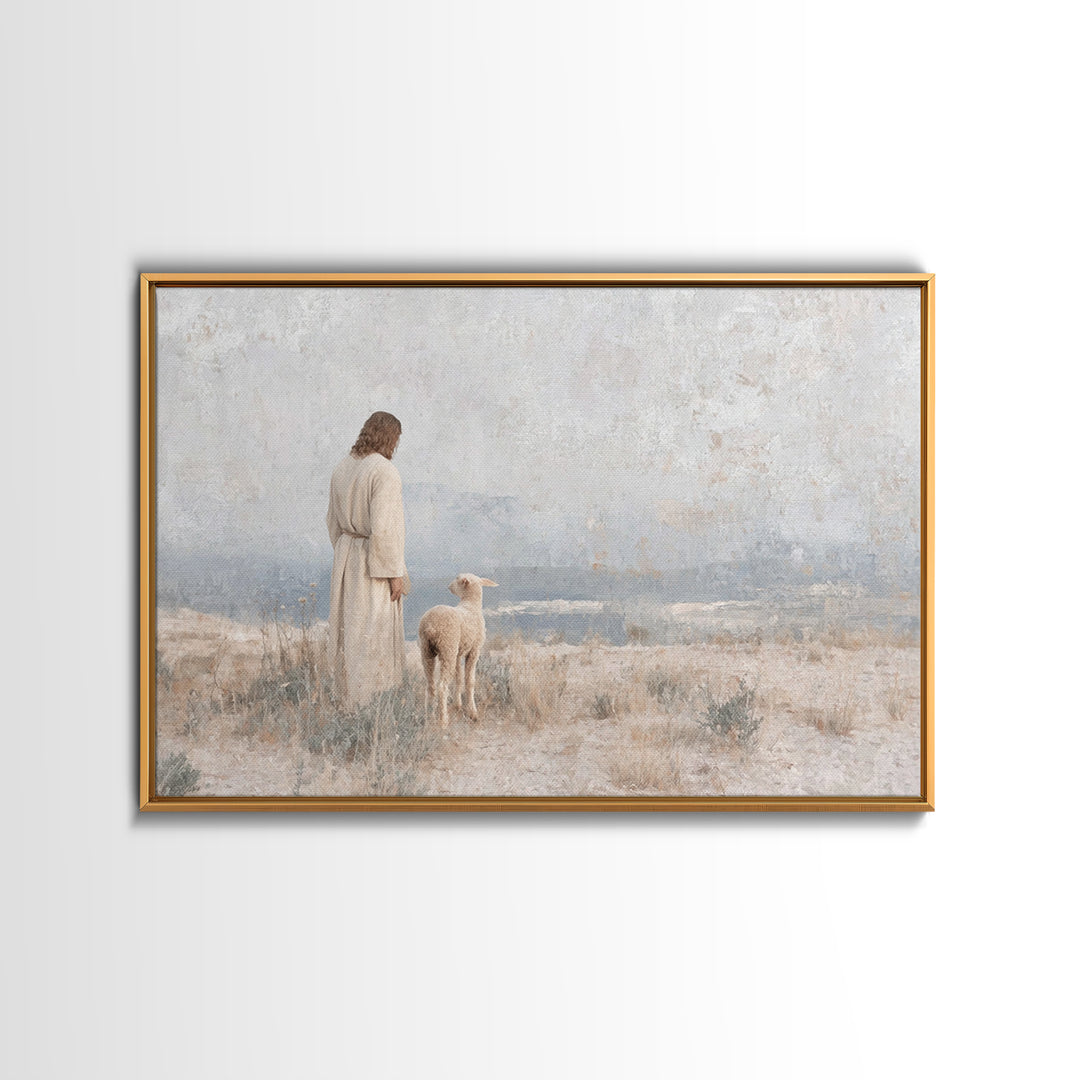 Pasture Of Mercy – Framed Canvas Print – Christian Paintings – Christian Gift Ideas – Moody Christian Art – Christian Art Canvas