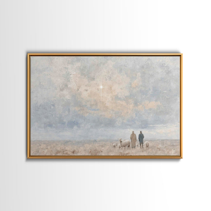Star Of Hope – Framed Canvas Print – Christian Art Canvas – Christian Christmas Art – Christian Wall Art – Minimalist Christian Art