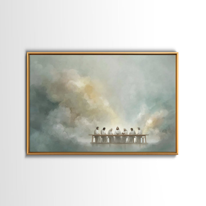 Clouds Of Communion, Framed Canvas Print, Christian Art Work, Jesus Painting, Large Christian Painting, Christian Christmas Decor, Christia
