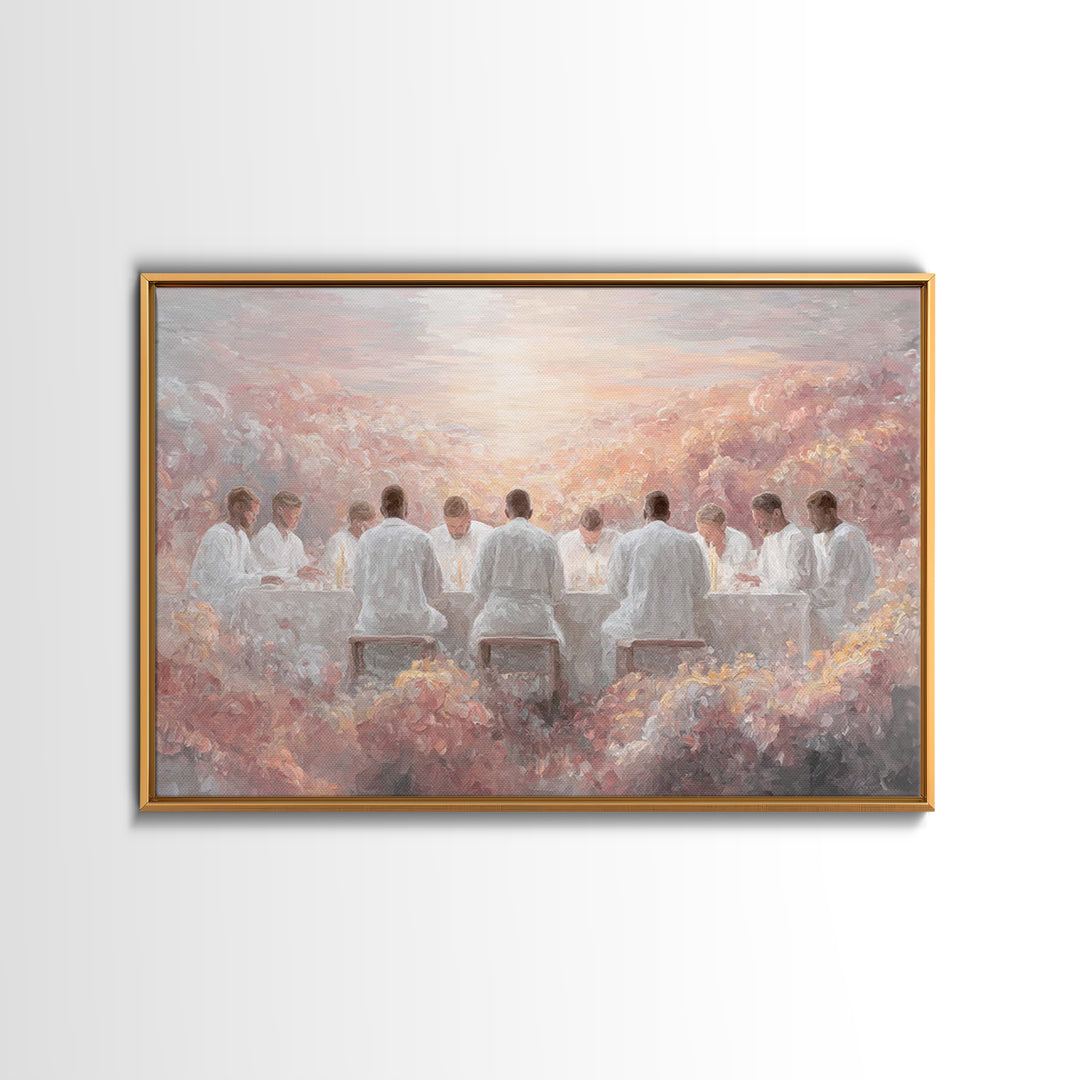 Eternal Communion Light – Framed Canvas Print – Christian Art Canvas – Modern Christian Art – Jesus Painting – Christian Christmas Decorati