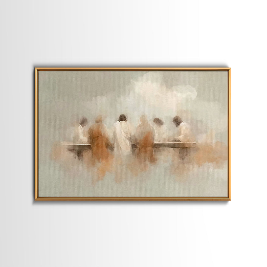 Heavenly Supper Peace – Framed Canvas Print – Christian Wall Art – Christian Art Canvas – Jesus Painting – Christian Art Work – Subtle Chri