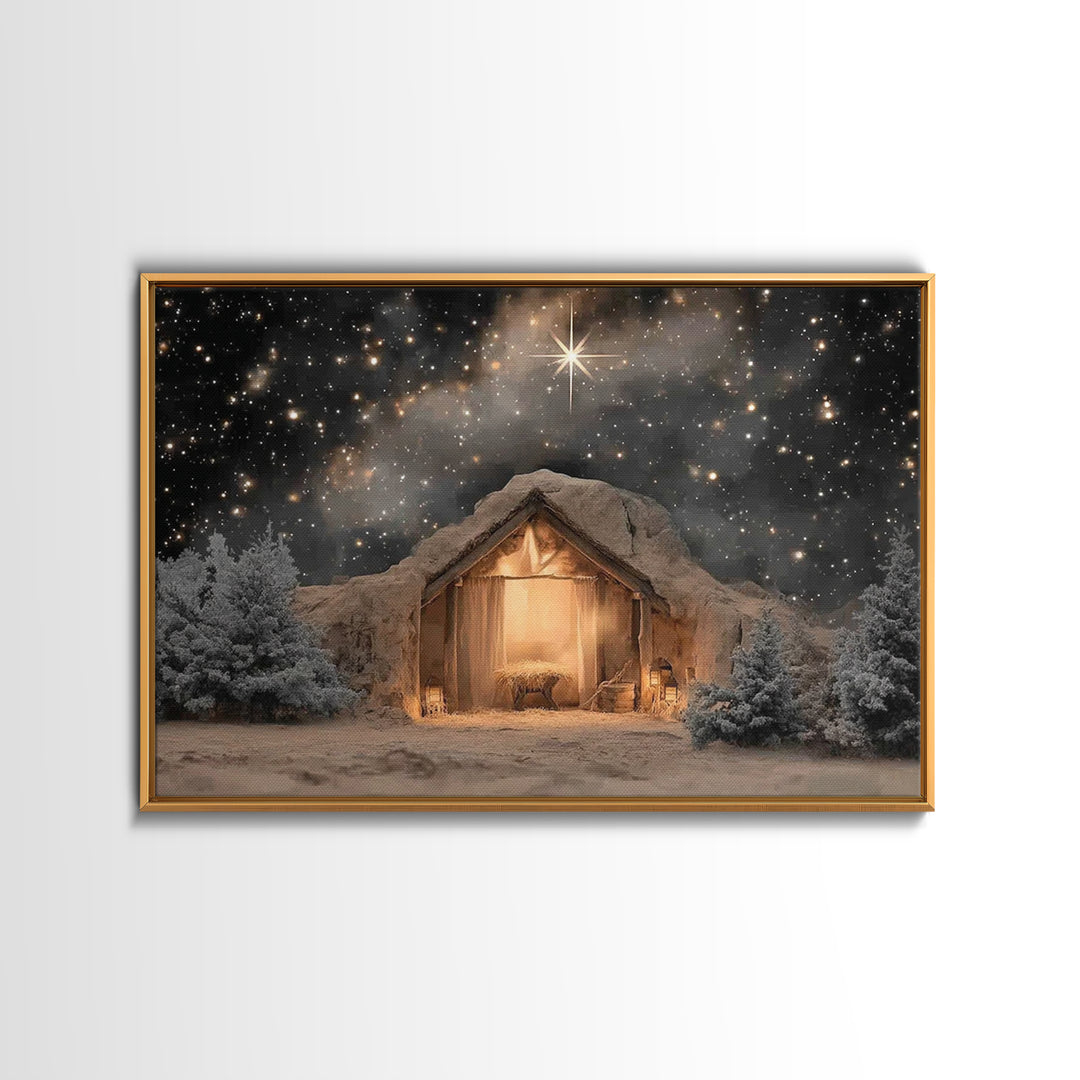 The Guiding Star – Framed Canvas Print – Christian Wall Art – Christian Art Canvas – Jesus Painting – Christmas Art – Christian Christmas D