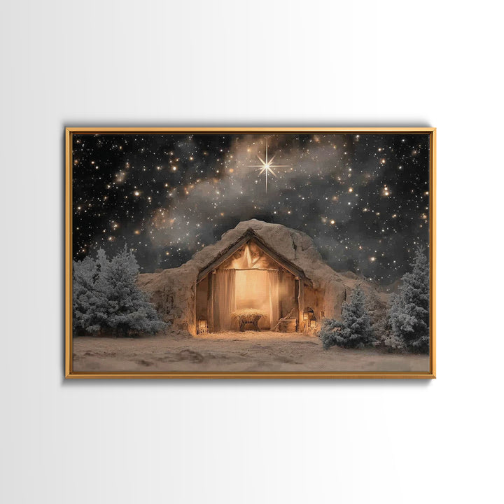 The Guiding Star – Framed Canvas Print – Christian Wall Art – Christian Art Canvas – Jesus Painting – Christmas Art – Christian Christmas D