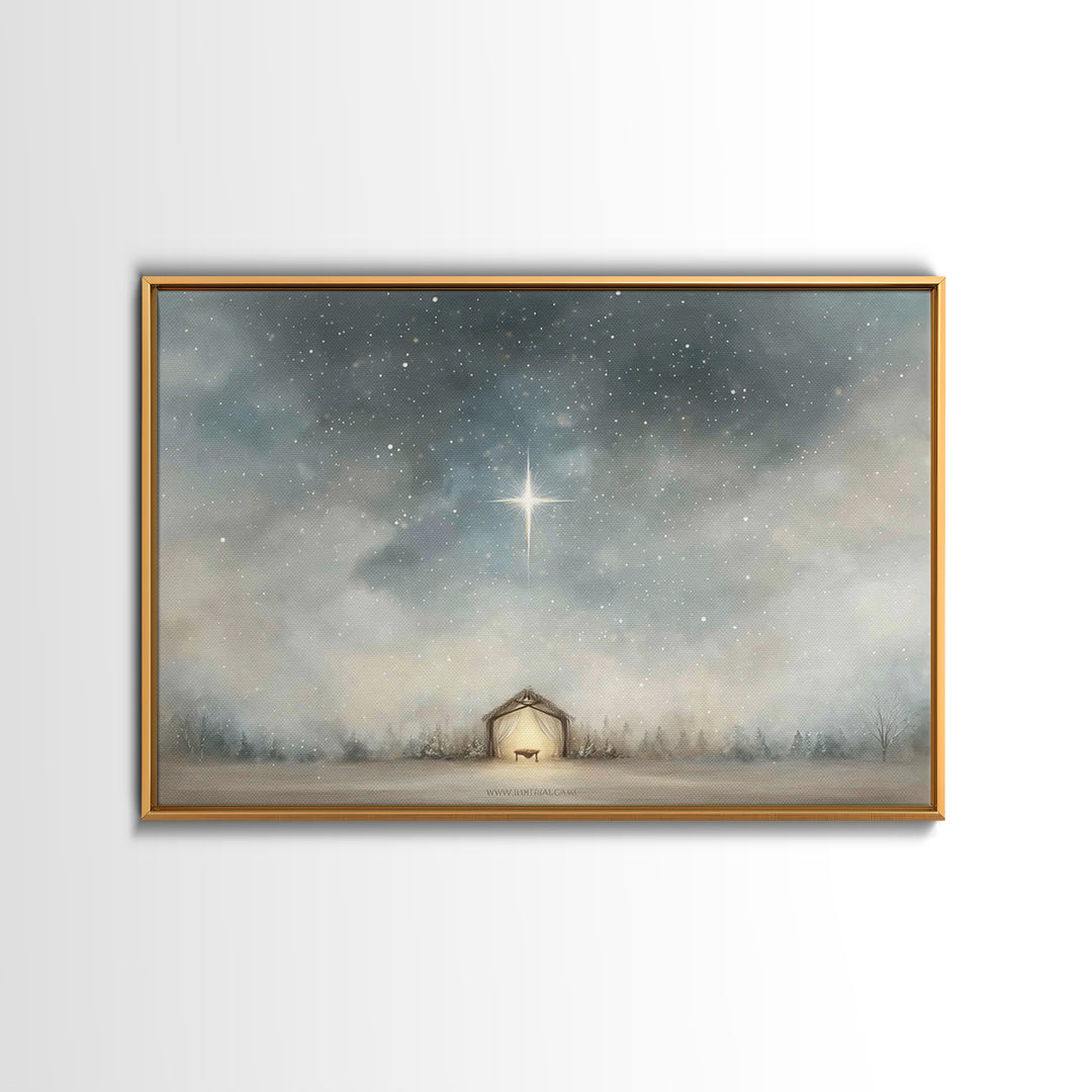Star of Peace, Framed Canvas Print, Christian Art Canvas, Christian Wall Art, Jesus Christmas Art, Christmas Art Prints, Christian Christma