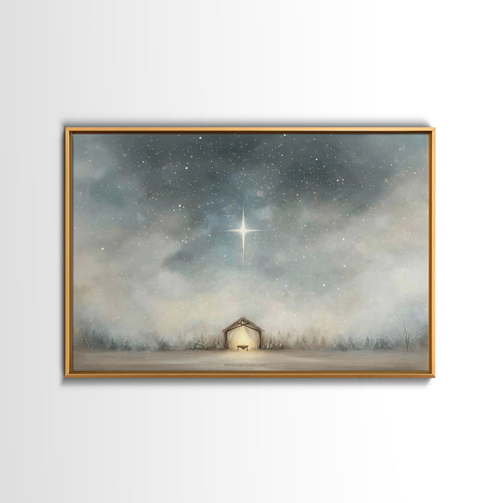 Star of Peace, Framed Canvas Print, Christian Art Canvas, Christian Wall Art, Jesus Christmas Art, Christmas Art Prints, Christian Christma
