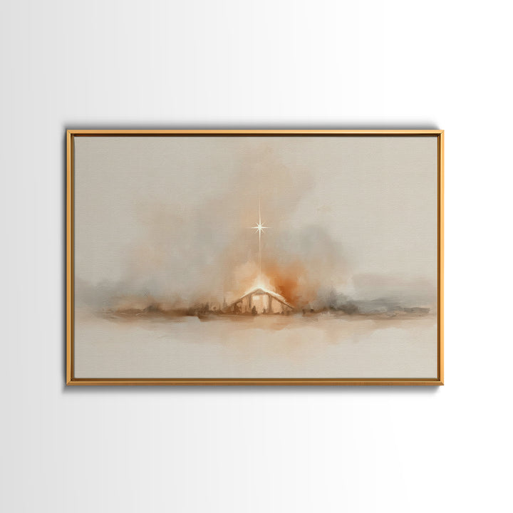 Heavenly Night – Framed Canvas Print – Christian Wall Art – Christmas Art – Christian Art Canvas – Jesus Christmas Art – Christian Gift