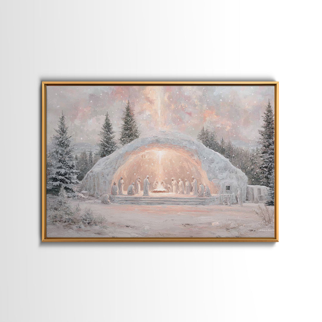 Holy Gathering – Framed Canvas Print – Christian Wall Art – Christian Art Canvas – Christmas Art Prints – Jesus Painting – Christian Christ