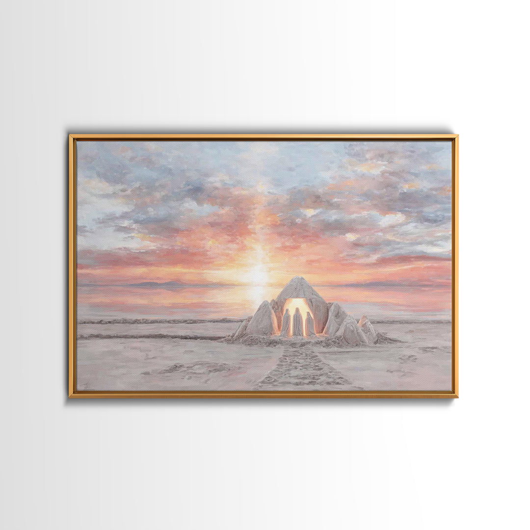 Dawn Of Peace | Framed Canvas Print | Christian Wall Art | Christian Art Canvas | Christmas Art | Jesus Christmas Art | Christian Gift