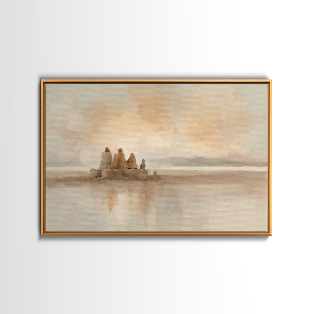 Sacred Shorelight – Framed Canvas Print – Christian Art Canvas – Christian Christmas Art – Christmas Wall Art – Jesus Painting – Christian