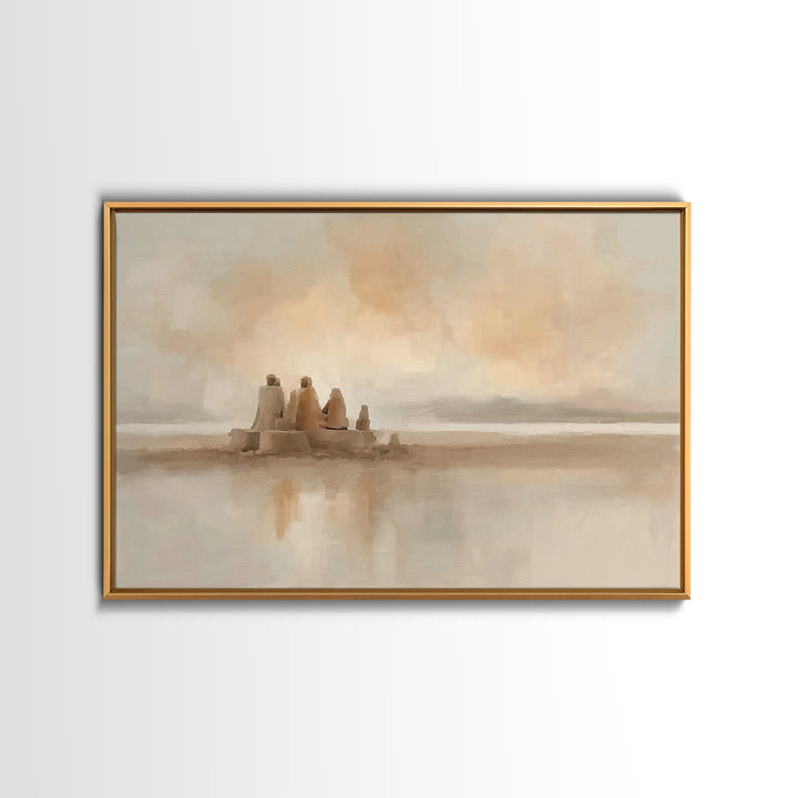 Sacred Shorelight – Framed Canvas Print – Christian Art Canvas – Christian Christmas Art – Christmas Wall Art – Jesus Painting – Christian