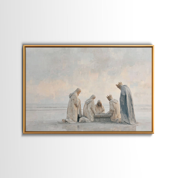 Quiet Devotion – Framed Canvas Print – Christian Wall Art – Christian Art Canvas – Christmas Art – Jesus Christmas Art – Christian Christma