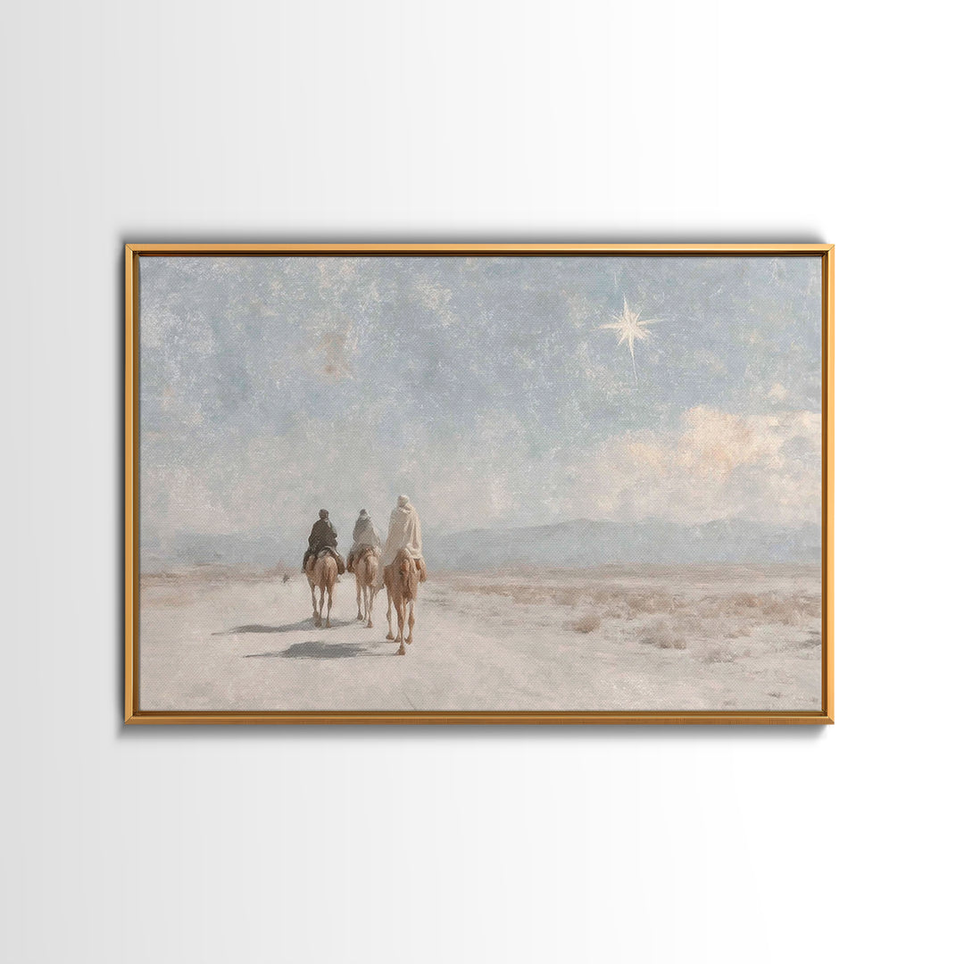Holy Star Path – Framed Canvas Print – Christian Christmas Art – Christian Art – Christian Art Canvas – Vintage Christmas Art – Christmas W