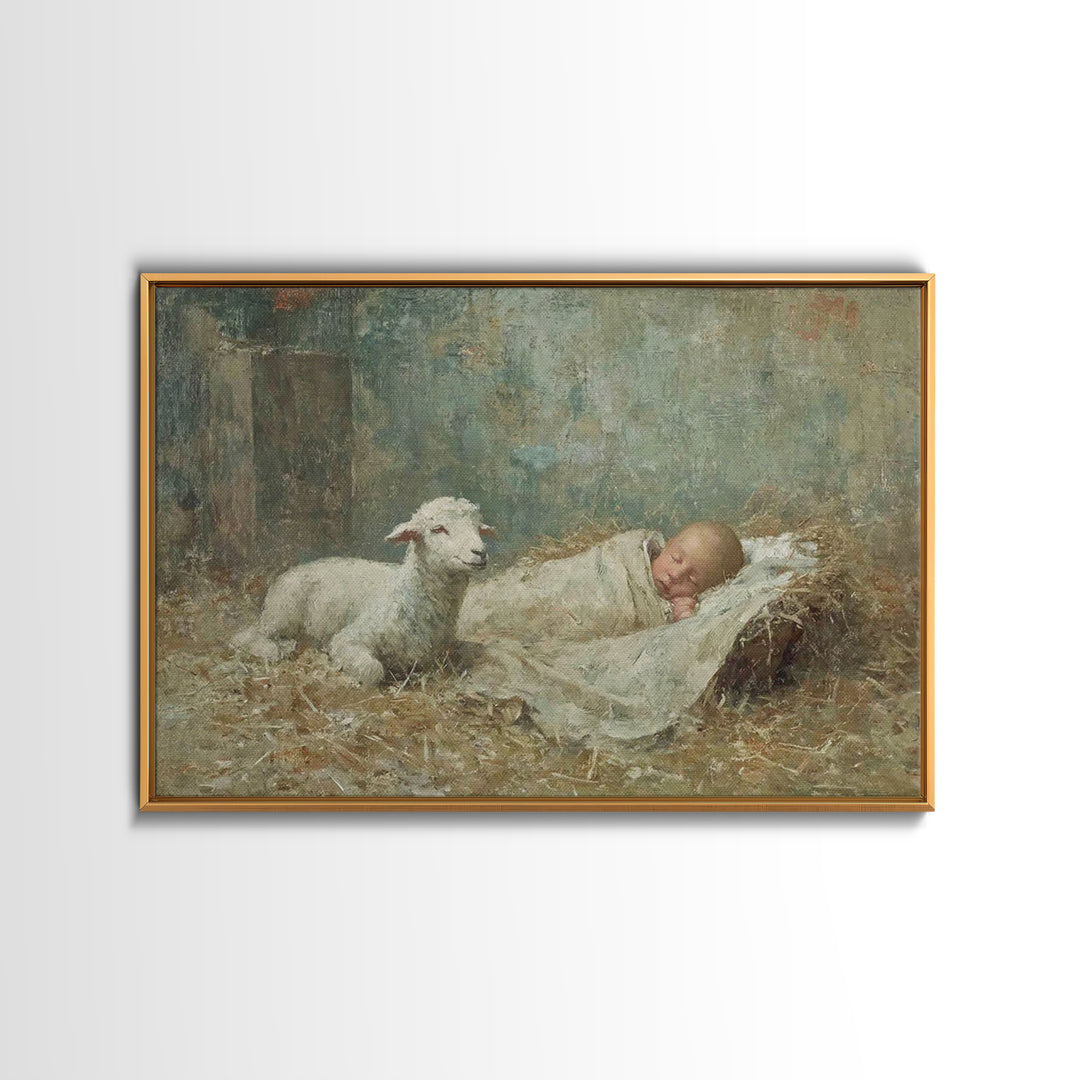 Holy Night Peace – Framed Canvas Print – Jesus Painting – Christian Wall Art – Christian Art Canvas – Christian Art – Christmas Wall Art