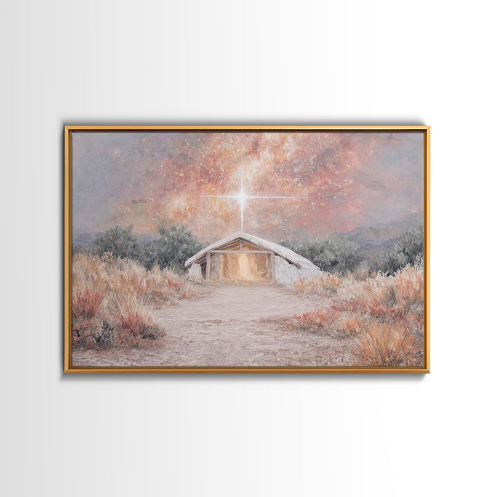 Cherished Nativity – Framed Canvas Print – Jesus Painting – Christian Art – Christian Wall Art – Christmas Wall Art – Christian Art Canvas