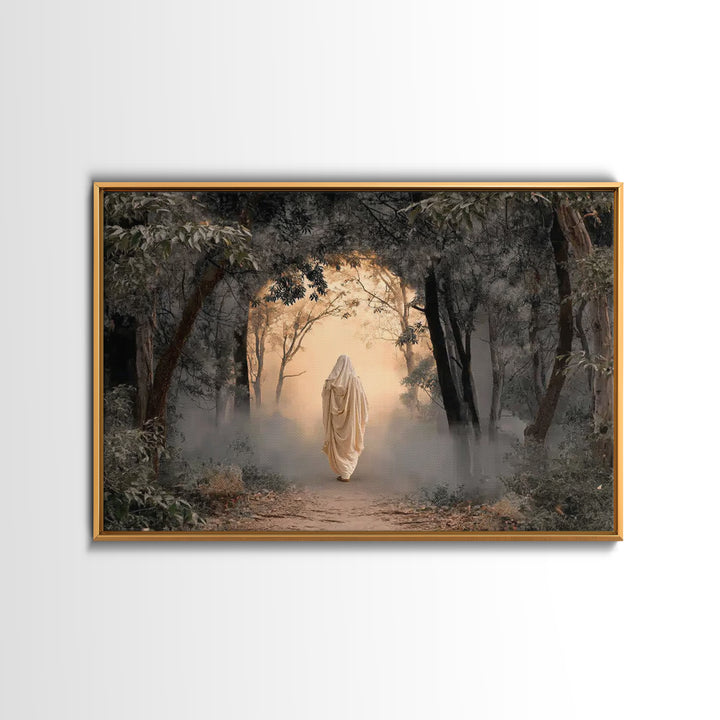 Forest Reverence – Framed Canvas Print – Christian Art Canvas – Christian Wall Art – Christian Painting – Moody Christian Art