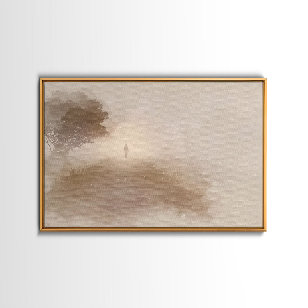 Silent Journey, Framed Canvas Print, Christian Wall Art, Jesus Painting, Christian Art Canvas, Subtle Christian Art, Christian Decoration,