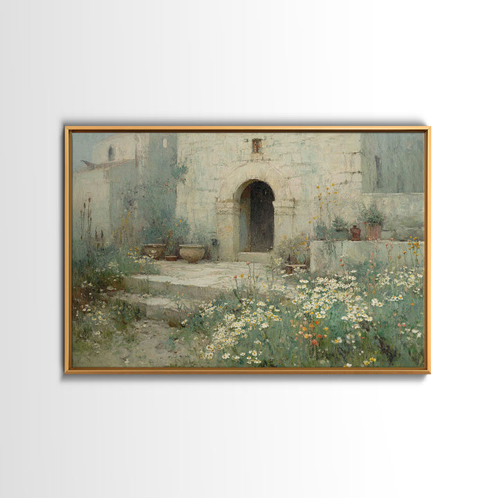 Ancient Sanctuary, Framed Canvas Print, Christian Wall Art, Christian Art Canvas, Vintage Christian Art, Christian Painting, Christian Deco