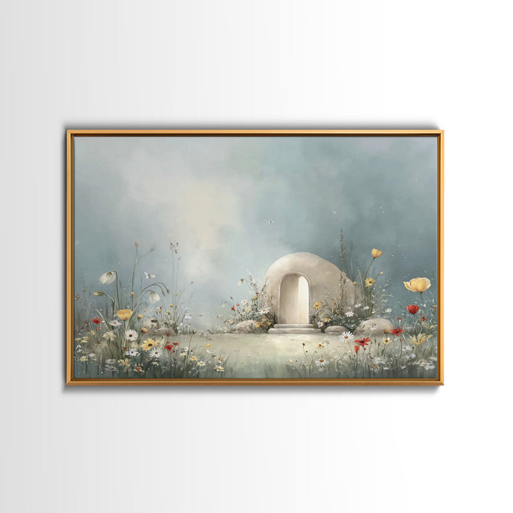 Hopeful Morning – Framed Canvas Print – Christian Wall Art – Christian Art Canvas – Modern Christian Art – Subtle Christian Paintings – Chr