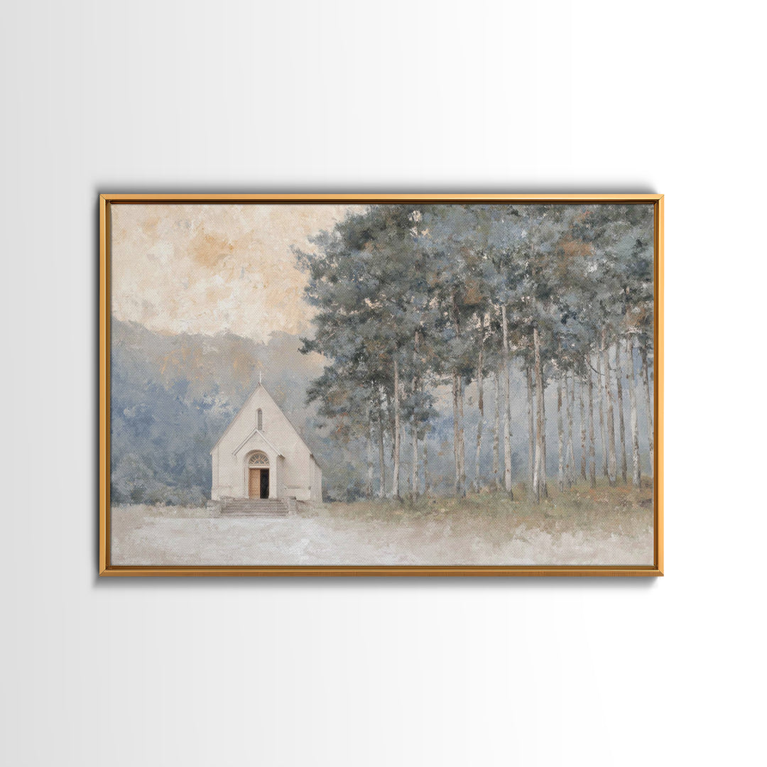 Morning Grace Chapel – Framed Canvas Print – Christian Wall Art – Large Christian Painting – Christian Art Print – Christian Decor – Christ