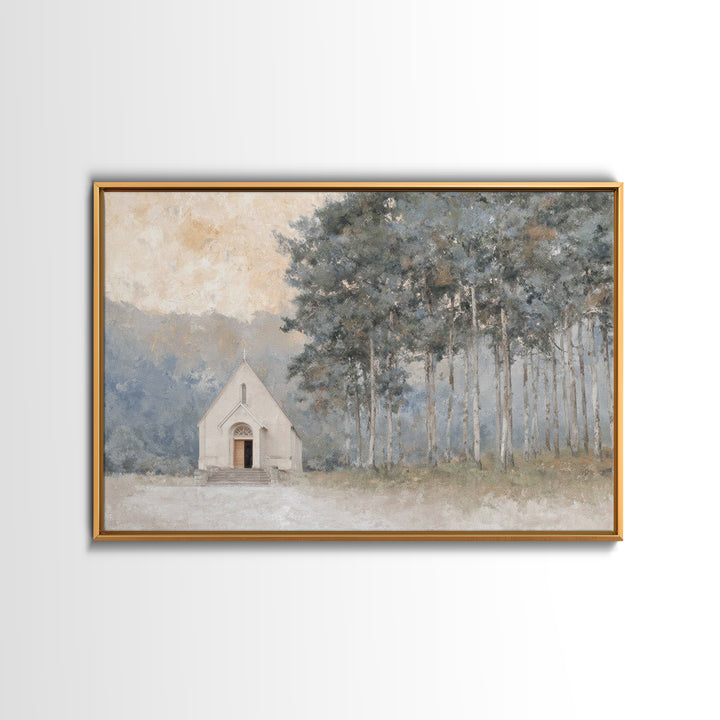 Morning Grace Chapel – Framed Canvas Print – Christian Wall Art – Large Christian Painting – Christian Art Print – Christian Decor – Christ