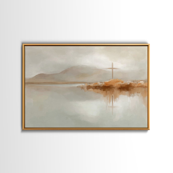 Grace On The Horizon – Framed Canvas Print – Minimalist Christian Art – Christian Wall Art – Christian Art Print – Christian Gift Ideas – C
