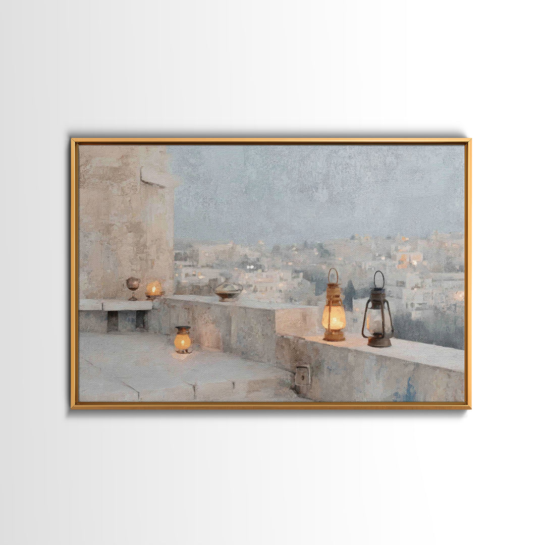 Bethlehem Lamps – Framed Canvas Print – Christian Wall Art – Christian Decor – Christian Christmas Decorations – Christmas Art Prints – Chr