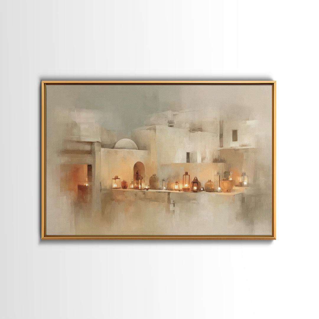 Lanterns Of Bethlehem | Framed Canvas Print | Christian Art Canvas | Christian Decorations | Christmas Art | Christian Wall Art | Christian