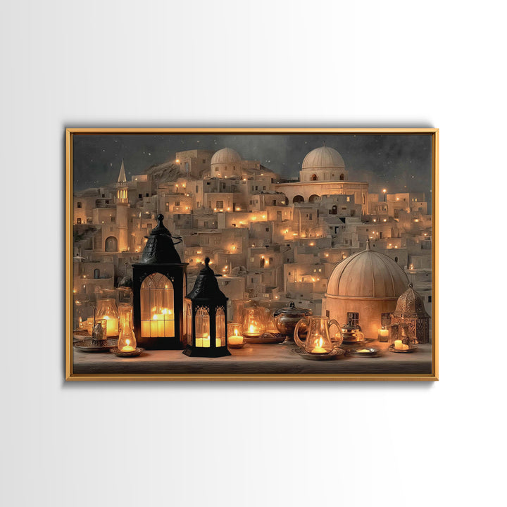 City Of Light – Framed Canvas Print – Christian Wall Art – Christian Christmas Art – Christian Art Canvas – Christian Decor – Jesus Art