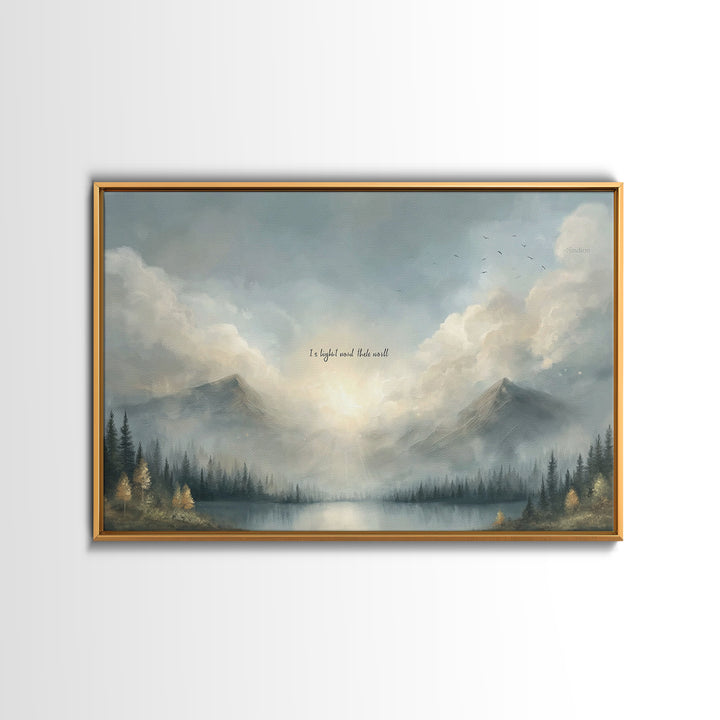 Sacred Mountain Peace – Framed Canvas Print – Christian Wall Art – Christian Art Canvas – Minimalist Christian Art – Christian Decor – Chri