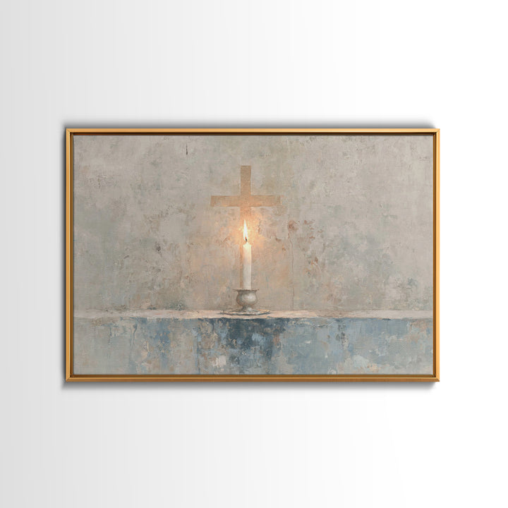 Sacred Stillness, Framed Canvas Print, Christian Art Canvas, Christian Wall Art, Subtle Christian Art, Christian Art