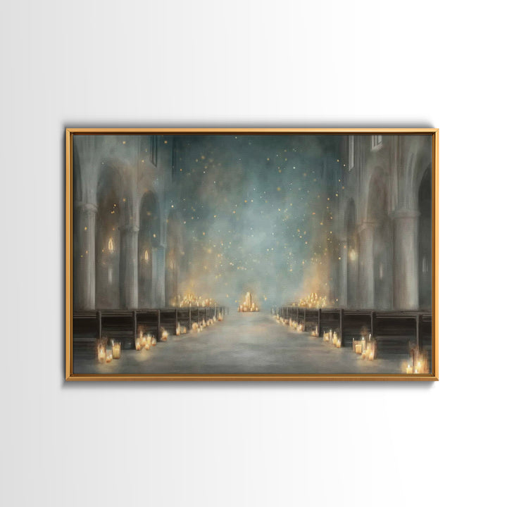 Candlelit Sanctuary Peace – Framed Canvas Print – Christian Wall Art – Christian Art Canvas – Moody Christian Art – Christian Decoration –