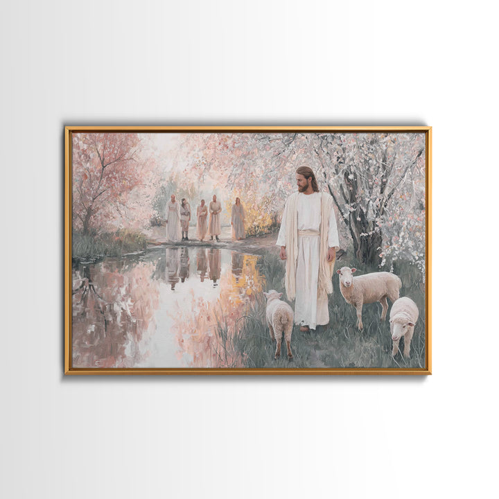Blossoms Of Mercy – Framed Canvas Print – Jesus Painting – Christian Wall Art – Christian Art Canvas – Modern Christian Art – Christian Gif