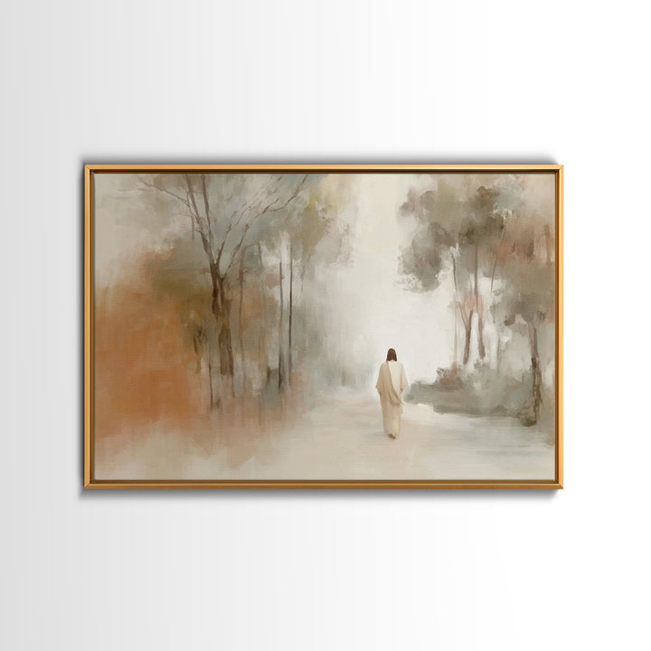 Radiant Path Home – Framed Canvas Print – Christian Wall Art – Christian Art Canvas – Pastoral Scenery – Christian Painting – Christian Dec