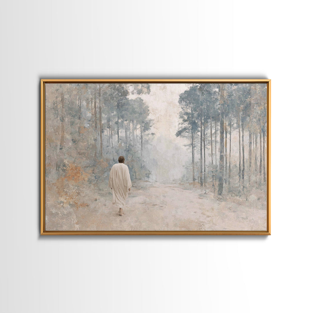 Path Of Peace, Framed Canvas Print, Christian Wall Art, Subtle Christian Art, Christian Art Canvas, Christian Art Work, Jesus Painting