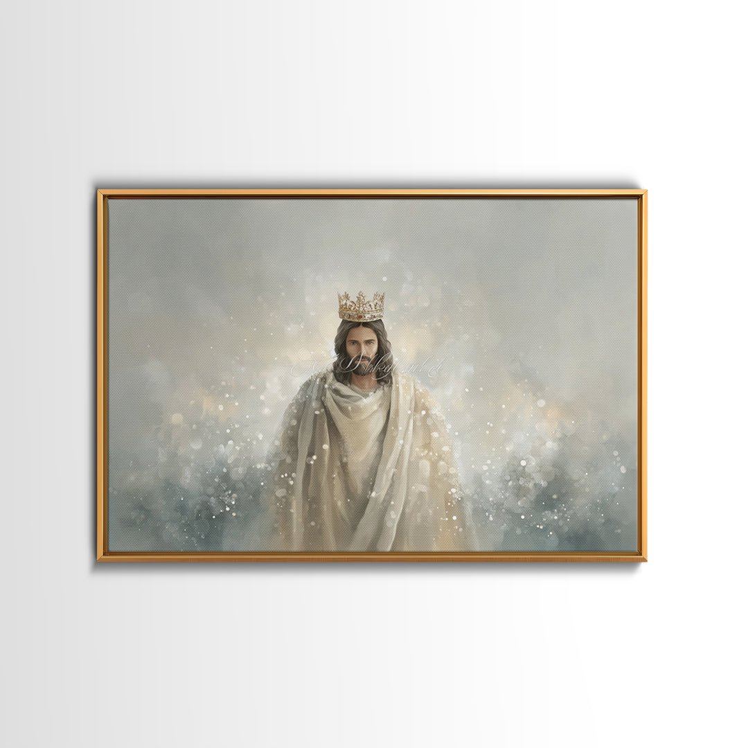 King Of All, Framed Canvas Print, Christian Wall Art, Christian Art Canvas, Christian Painting, Christian Art Gift, Large Jesus Painting