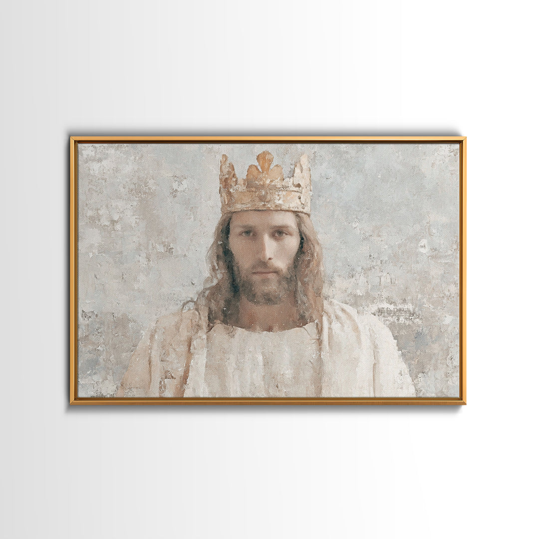 Eternal King – Framed Canvas Print – Christian Wall Art – Vintage Christian Art – Christian Art Canvas – Jesus Painting – Christian Gift Id