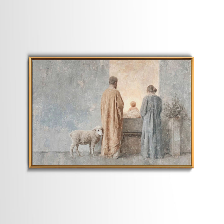 Holy Nativity – Framed Canvas Print – Christian Wall Art – Christmas Art – Christian Art Canvas – Christian Christmas Art – Christian Decor