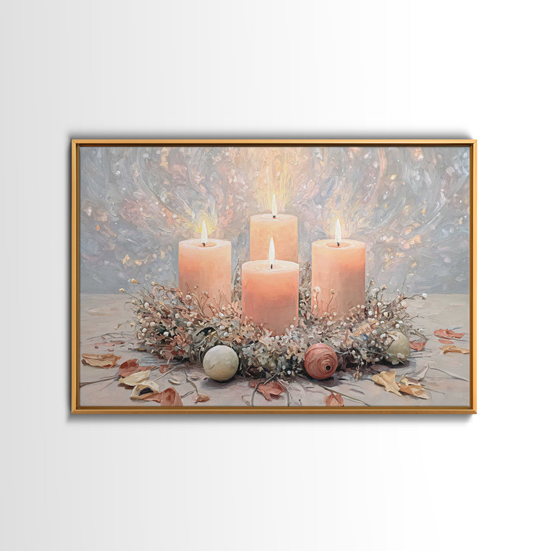 Advent Light | Framed Canvas Print | Christmas Wall Art | Christian Christmas Art | Christian Art Canvas | Christmas Art Prints