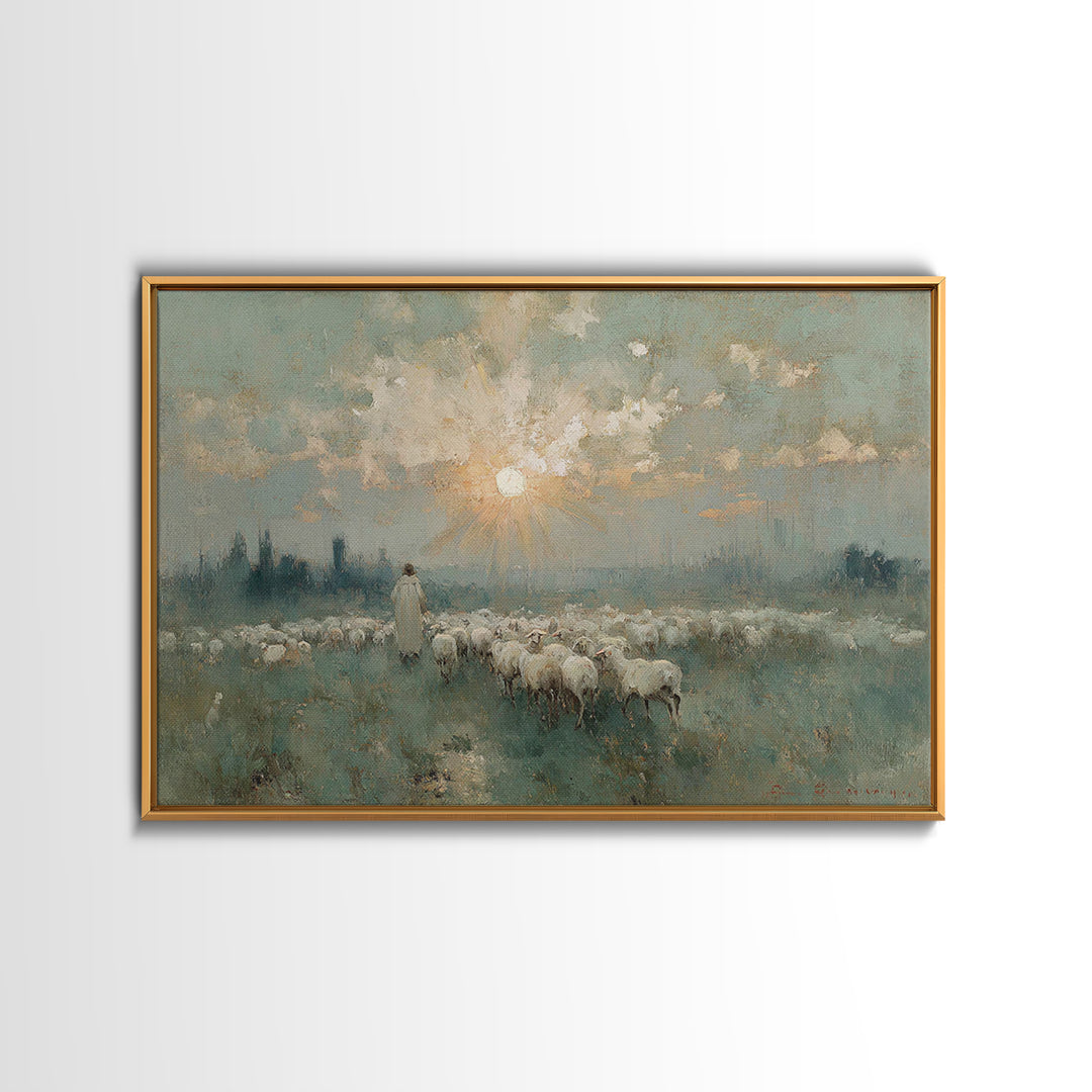 Rising Light – Framed Canvas Print – Christian Art Canvas – Christian Wall Art – Jesus Painting – Large Christian Art – Christian Christmas