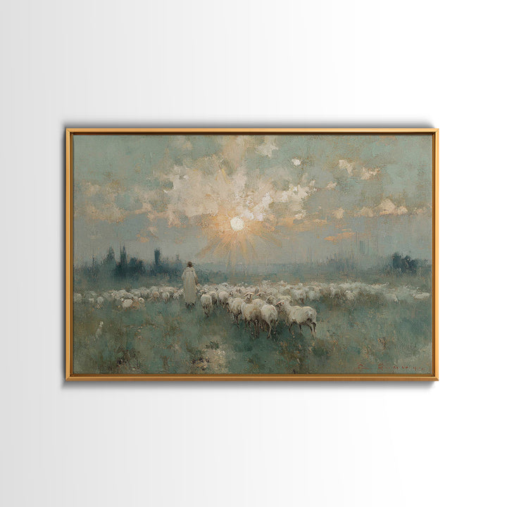 Rising Light – Framed Canvas Print – Christian Art Canvas – Christian Wall Art – Jesus Painting – Large Christian Art – Christian Christmas