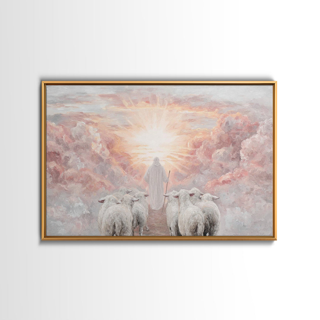Heavenly Dawn – Framed Canvas Print – Christian Wall Art – Christian Art Canvas – Jesus Painting – Christian Decor – Modern Christian Art