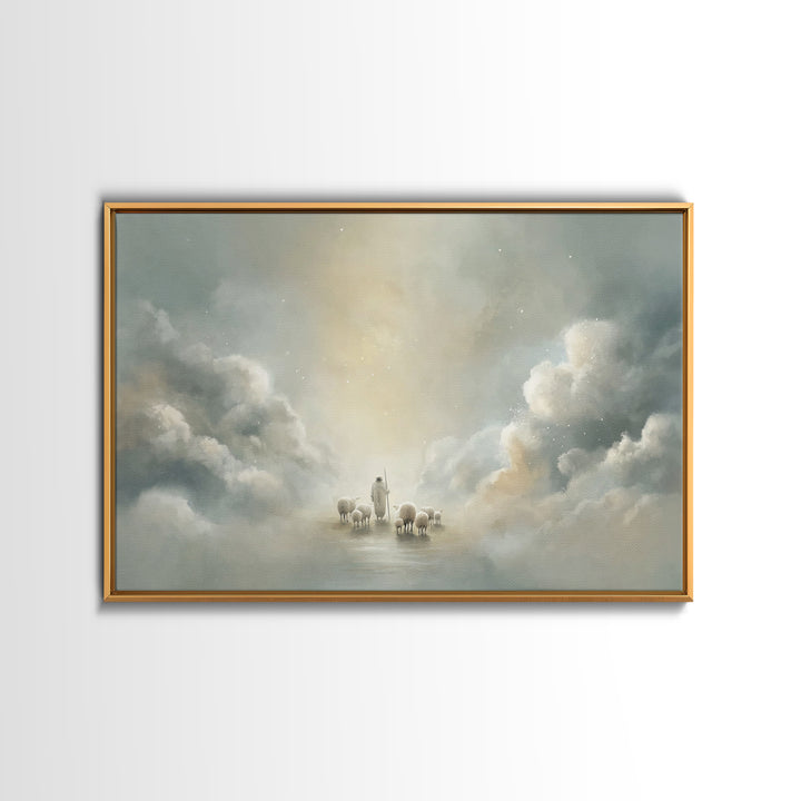 Cloudborne Peace – Framed Canvas Print – Minimalist Christian Art – Christian Art Canvas – Christian Wall Art – Subtle Christian Art – Chri