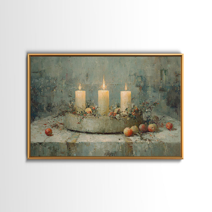 Blessed Advent, Framed Canvas Print, Christian Art Canvas, Christmas Wall Art, Christian Christmas Art, Christian Art