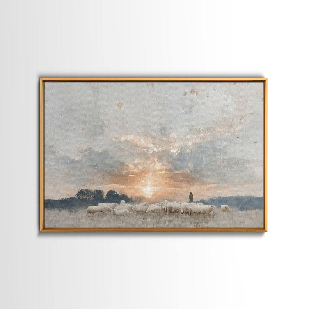 Dawn Of Stillness – Framed Canvas Print – Christian Wall Art – Christian Art Canvas – Jesus Painting – Christian Gift Ideas – Subtle Christ