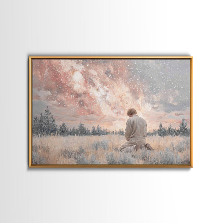 Heavens In Quiet – Framed Canvas Print – Christian Wall Art – Christian Art Canvas – Modern Christian Art – Christian Gift – Jesus Painting