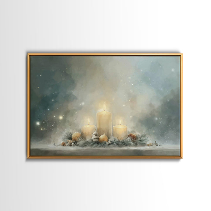 The Guiding Candle | Framed Canvas Print | Christian Wall Art | Christmas Art Prints | Christian Christmas Art | Christian Decor | Modern C
