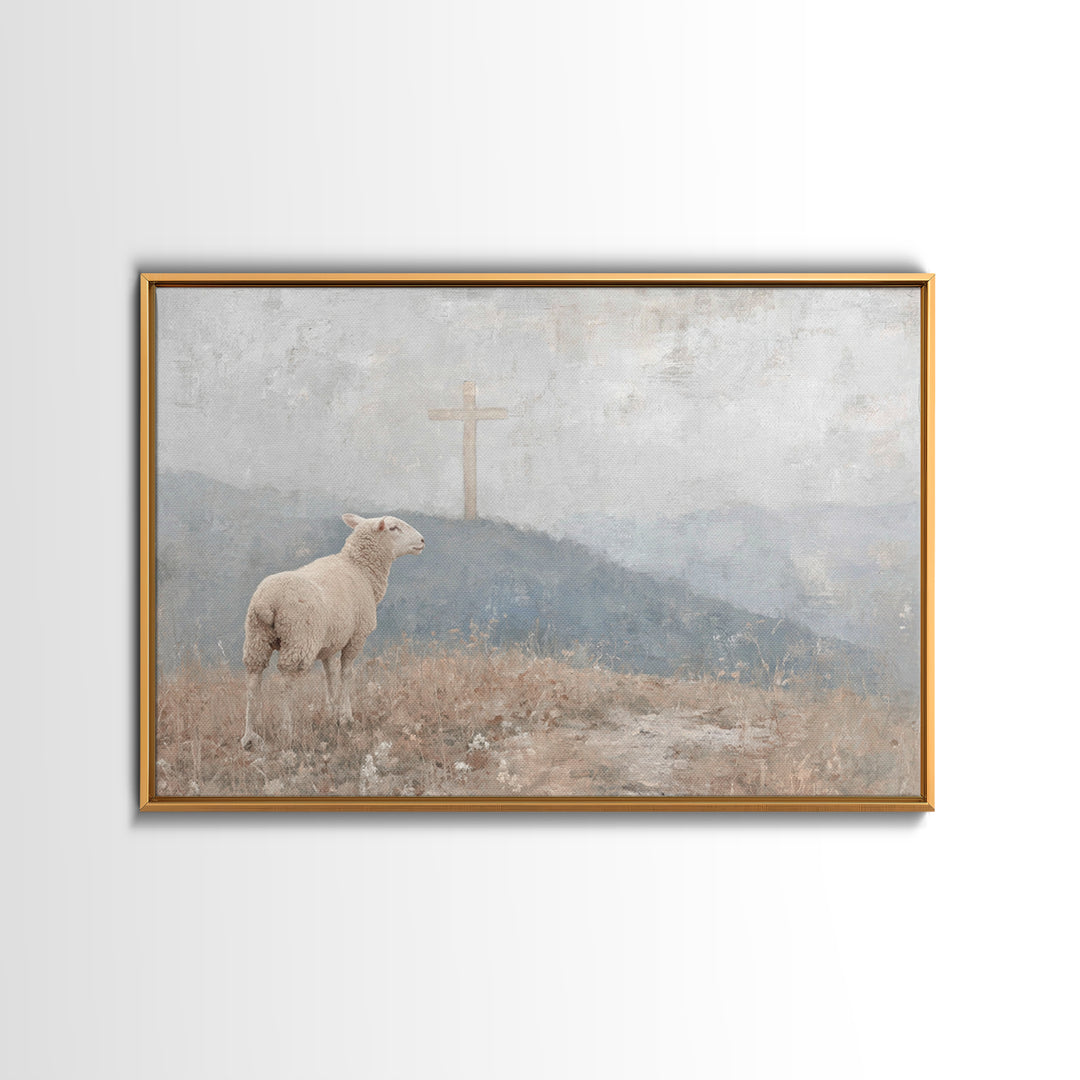 Sacred River Rest, Framed Canvas Print, Christian Art Canvas, Christian Wall Art, Christian Christmas Art, Unique Christian Art, Jesus Pain